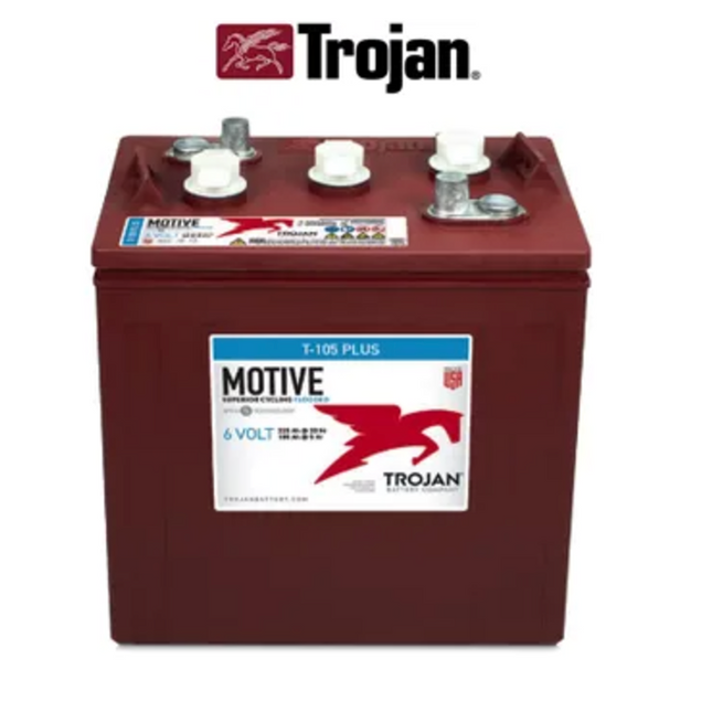 T-105 Plus Trojan Flooded Deep Cycle Battery 6V 225Ah (T105) - Powerland.co.uk