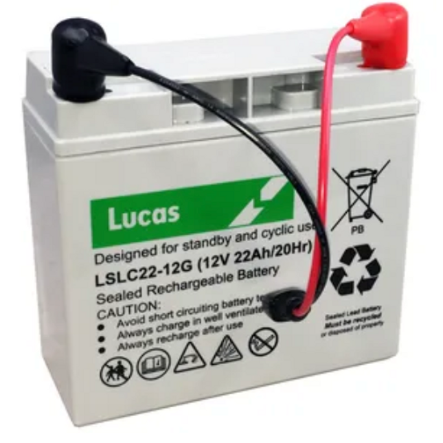 Lucas LSLC22-12G Golf Battery with Torberry Lead - Powerland.co.uk