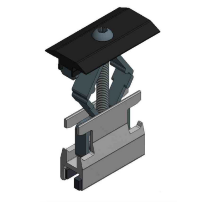 VDV Alu Mid Clamp Alu Profile 28-50mm - Black