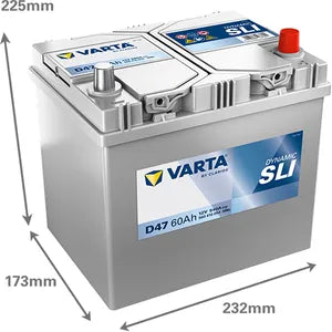 D47 VARTA BLUE DYNAMIC CAR BATTERY 12V 60AH (560410054) (005L) - Powerland.co.uk