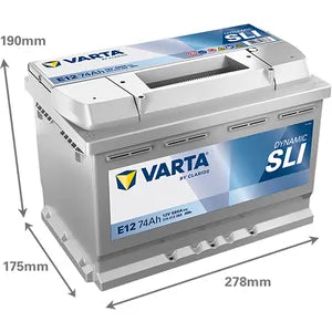 E12 VARTA BLUE DYNAMIC CAR BATTERY 12V 74AH (574013068) (096R 086) - Powerland.co.uk