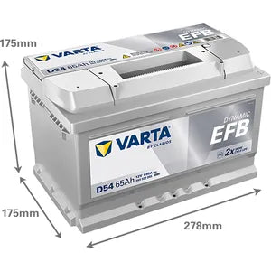 D54 VARTA START-STOP EFB CAR BATTERY 12V 65AH (565500065) TYPE 100 EFB - Powerland.co.uk