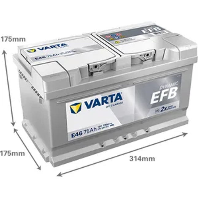 E46 VARTA START-STOP EFB CAR BATTERY 12V 75AH (575 500 073) TYPE 110EFB - Powerland.co.uk