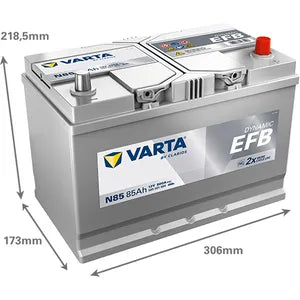 N85 Varta Dynamic EFB Start-Stop Car Battery 12V 85Ah (585501080) Type 249/335 - Powerland.co.uk
