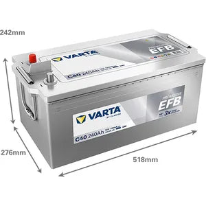 C40 VARTA PROMOTIVE EFB 12V 240AH 740 500 120 (E9N) - Powerland.co.uk