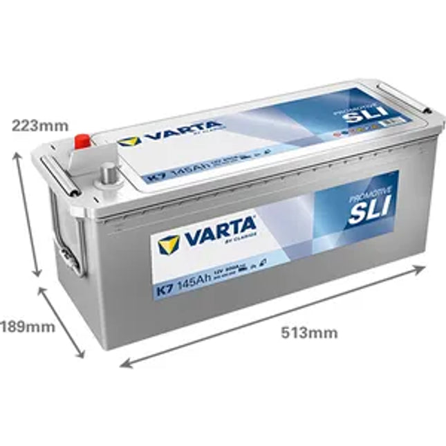 Varta K7 Promotive Silver Battery 12V 145Ah 800CCA (EN) (627/637SHD) 645400080 - Powerland.co.uk