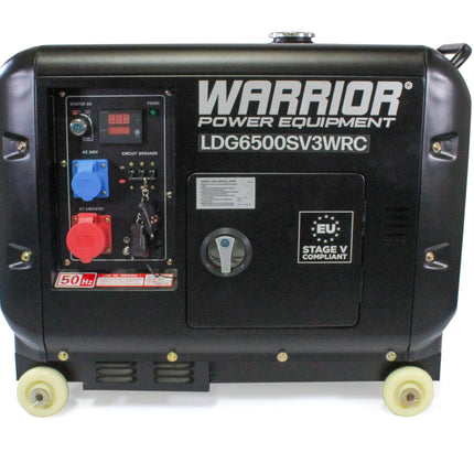 Warrior 5500 Watt Silent Diesel Three Phase Generator with Electric and Remote Start - LD G6500SV3WRC - Powerland Renewable Energy