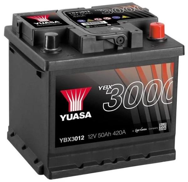 YBX3012 12V 50Ah 420A Yuasa SMF Car Battery Type 012-Powerland