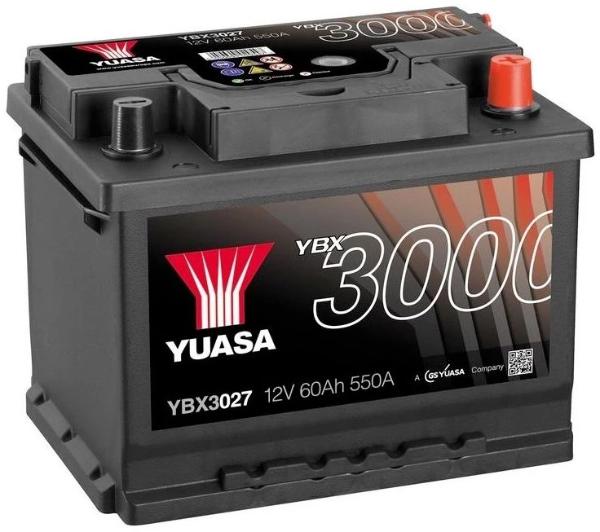 YBX3027 12V 60Ah 550A Yuasa SMF Car Battery Type 027-Powerland