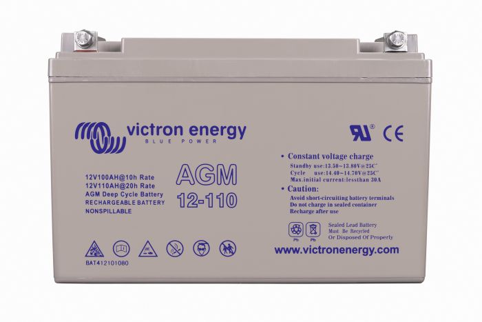 Victron Energy 12V/110Ah AGM Deep Cycle Battery (BAT412101084)-Powerland