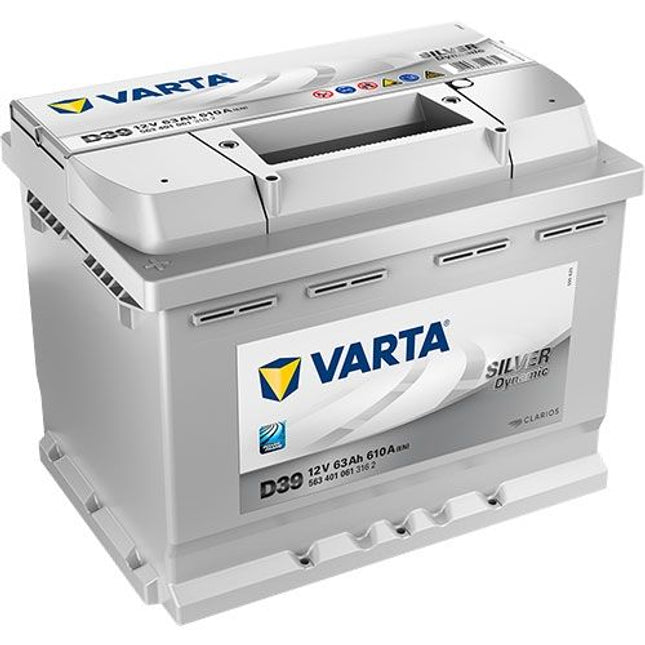 VARTA D39 SILVER DYNAMIC CAR BATTERY 12V 63AH (610 CCA) (VARTA DIN: 563401061) TYPE 078-Powerland