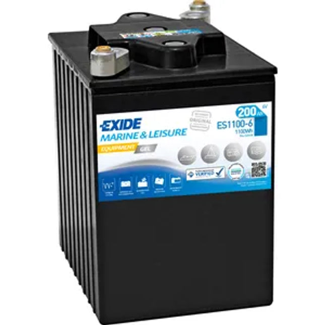 ES1100-6 EXIDE EQUIPMENT MARINE GEL LEISURE BATTERY 200AH - Powerland Renewable Energy