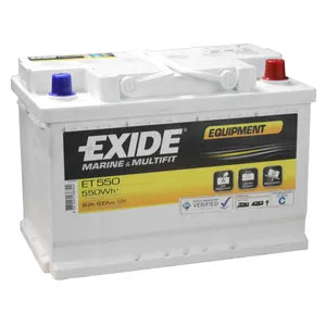 ET550 EXIDE EQUIPMENT LEISURE BATTERY 12V 80A - Powerland Renewable Energy