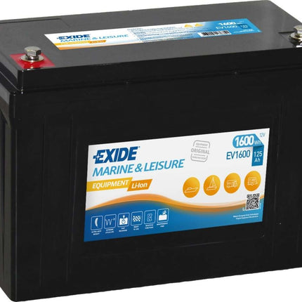 EXIDE EV1600 EQUIPMENT LI-ION MARINE AND LEISURE BATTERY 125AH-Powerland