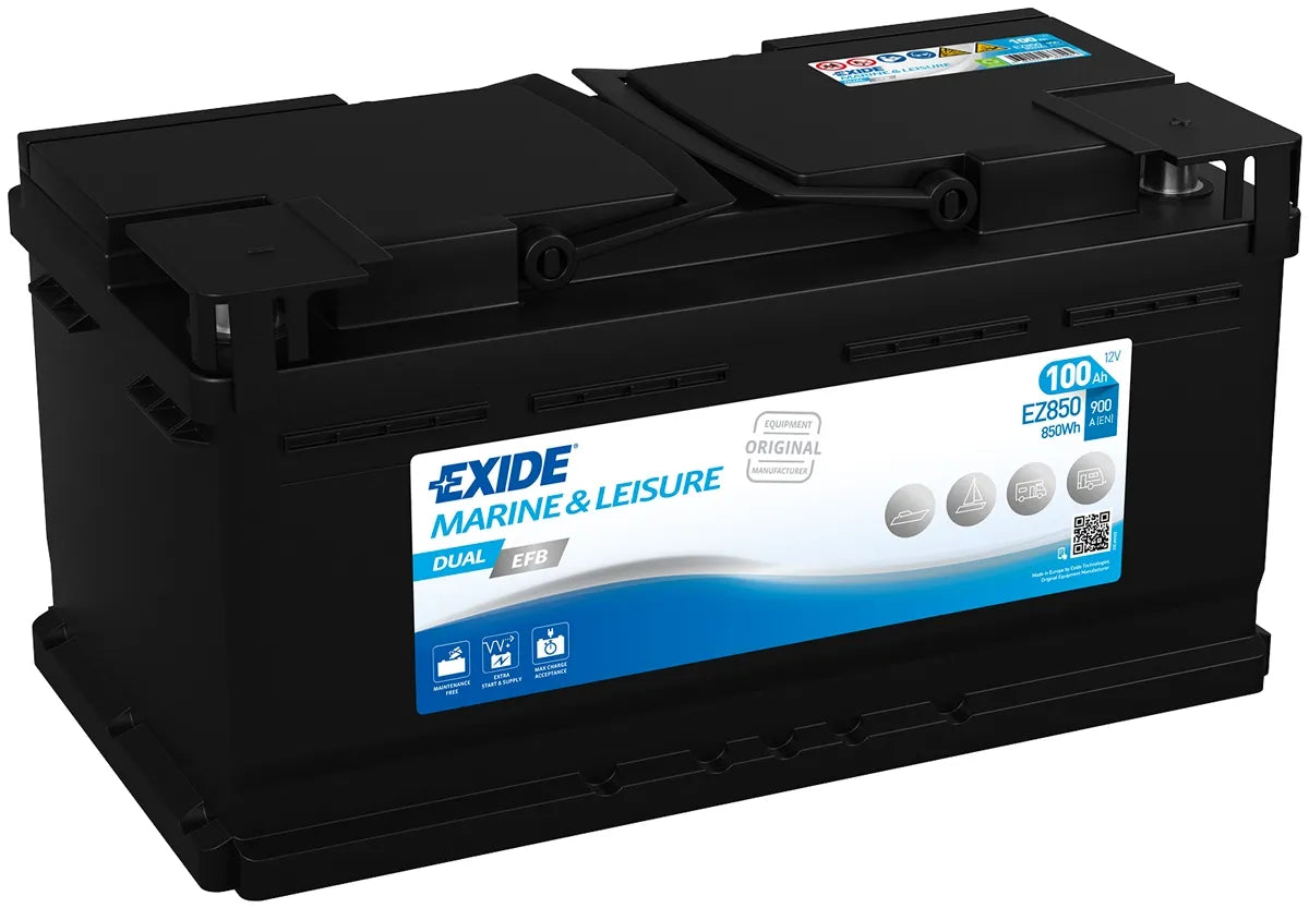 EXIDE EZ850 DUAL EFB LEISURE MARINE BATTERY-Powerland