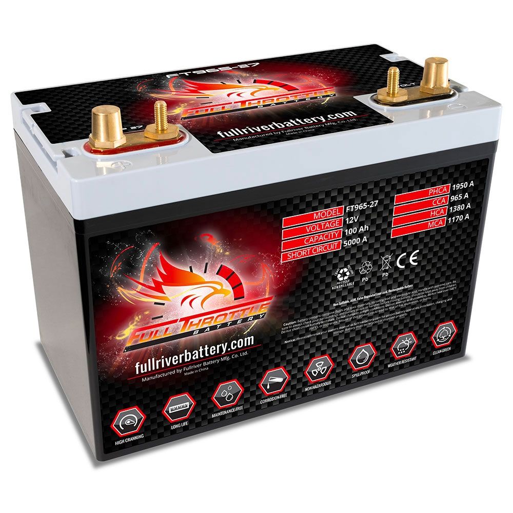 FT965-27 FULL THROTTLE HIGH PERFORMANCE 100AH TPPL AGM BATTERY (250 AGM)-Powerland