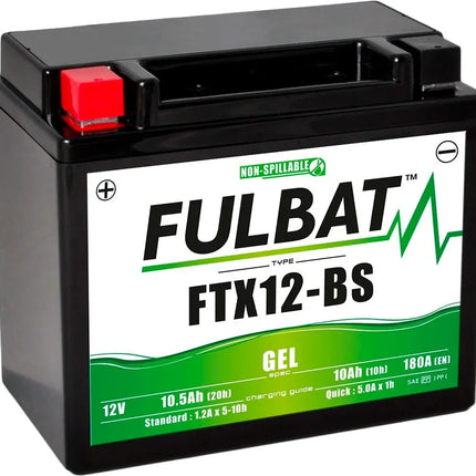 FTX12-BS GEL FULBAT MOTORCYCLE BATTERY 12V 10.5Ah 180CCA - YTX12-BS-Powerland