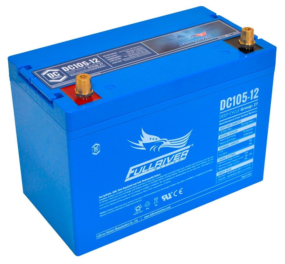 DC105-12 FULLRIVER DC SERIES DEEP CYCLE AGM LEISURE BATTERY 105AH-Powerland