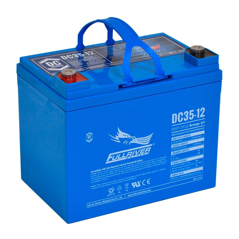 DC35-12 FULLRIVER DC SERIES DEEP CYCLE AGM MOBILITY/LEISURE BATTERY 35AH (U1)-Powerland