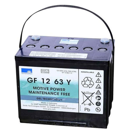 GF12063YO SONNENSCHEIN GEL BATTERY (GF1263Y / GF 12 63 YO) 12V 70AH-Powerland