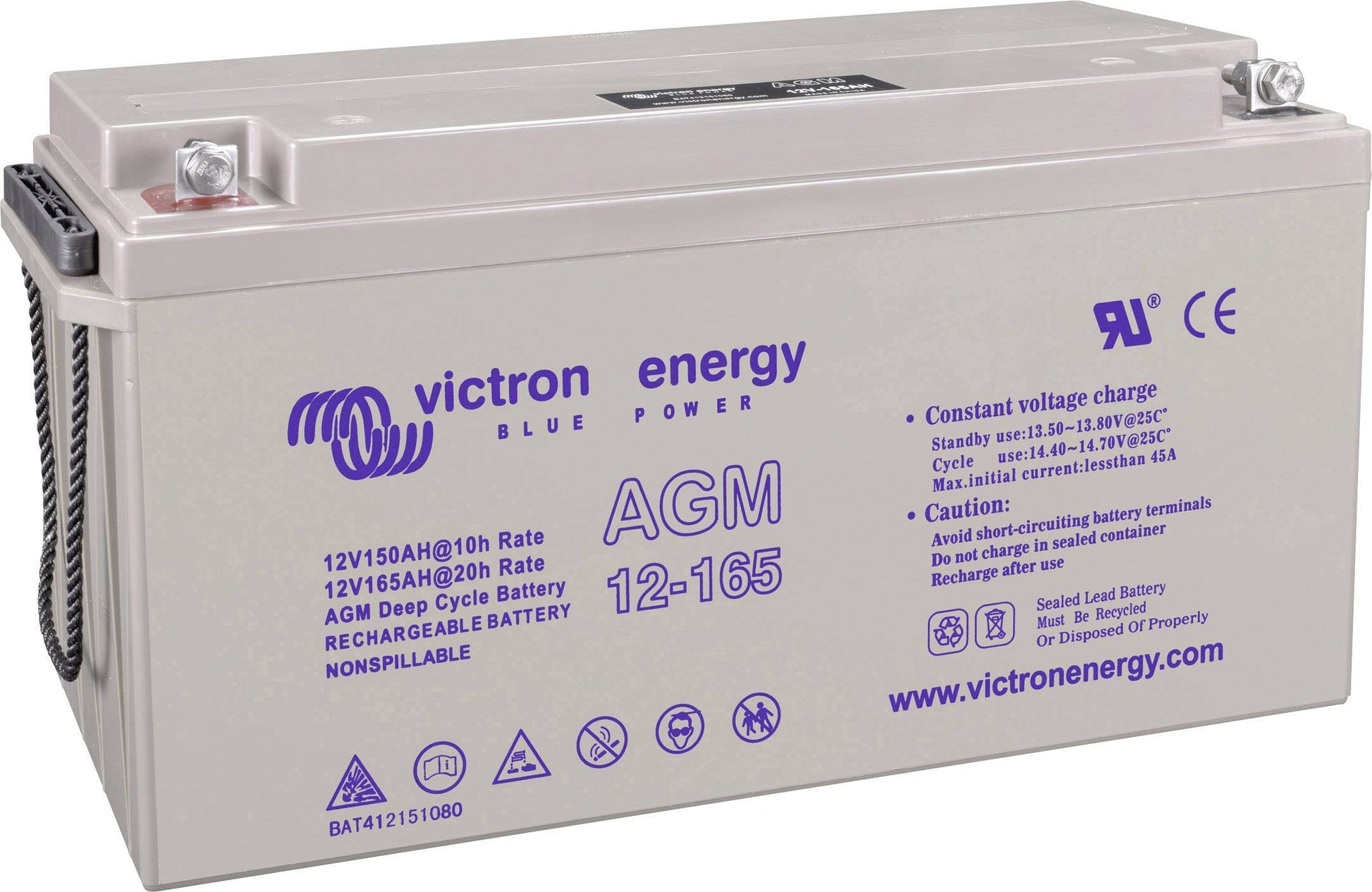 Victron Energy 12V/165Ah Gel Deep Cycle Battery (BAT412151104)-Powerland