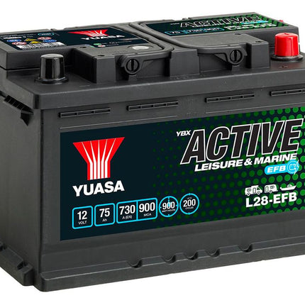 L28-EFB YUASA LEISURE BATTERY 12V 75AH-Powerland