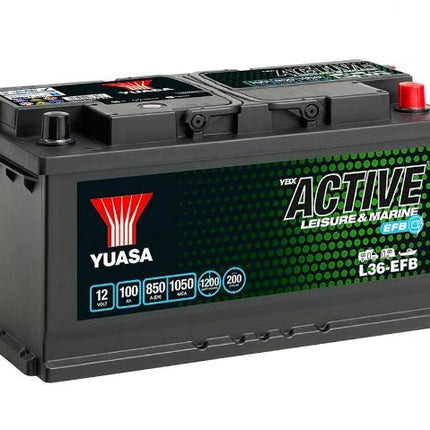 L36-EFB YUASA LEISURE BATTERY 12V 100AH CCA (EN) 850A-Powerland