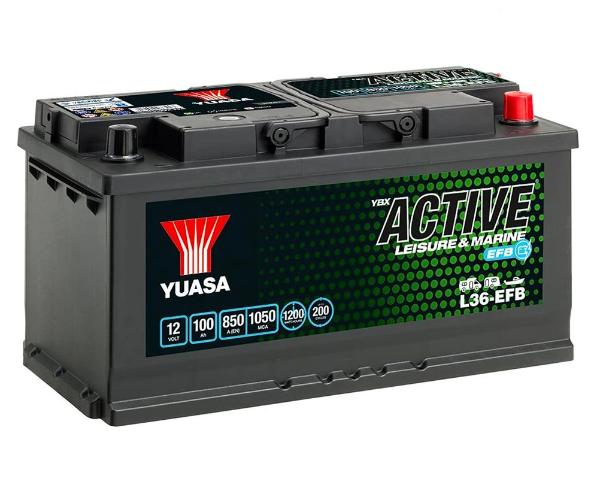 L36-EFB YUASA LEISURE BATTERY 12V 100AH CCA (EN) 850A-Powerland