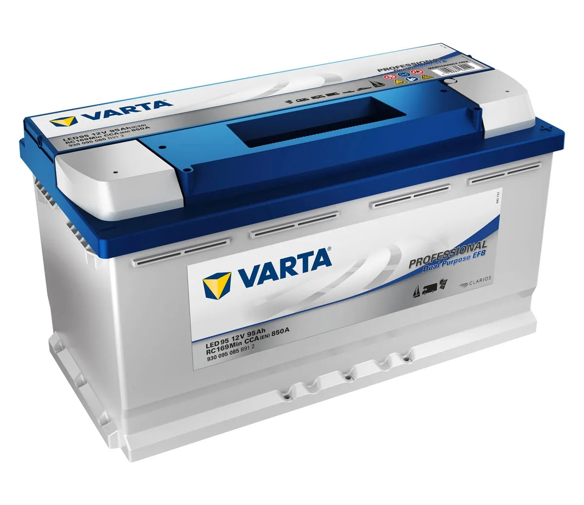 LED95 VARTA PROFESSIONAL DUAL PURPOSE EFB LEISURE BATTERY 95AH (LFD90) (930095085)-Powerland