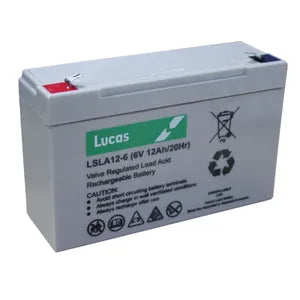 LSLA12-6 LUCAS SLA BATTERY 6V 12AH - Powerland Renewable Energy