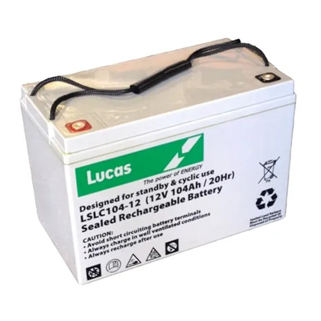 LSLC104-12 LUCAS NUMAX AGM BATTERY 12V 104AH (SLC104-12)-Powerland