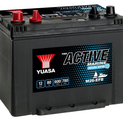 M26-EFB YUASA MARINE BATTERY 12V 80AH-Powerland