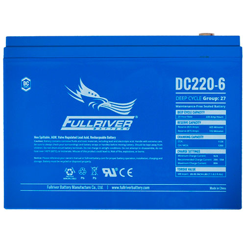 DC220-6 FULL THROTTLE HIGH PERFORMANCE 220AH TPPL AGM BATTERY-Powerland