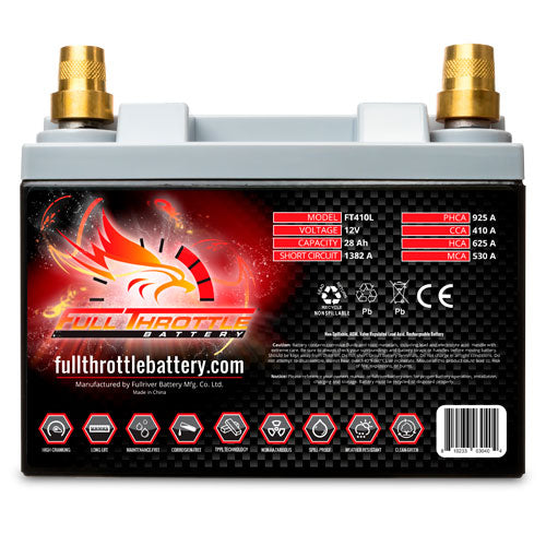 FT410L FULL THROTTLE HIGH PERFORMANCE 28AH TPPL AGM BATTERY-Powerland