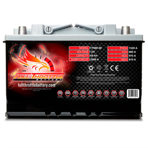 FT680-48 FULL THROTTLE HIGH PERFORMANCE 60AH TPPL AGM BATTERY-Powerland