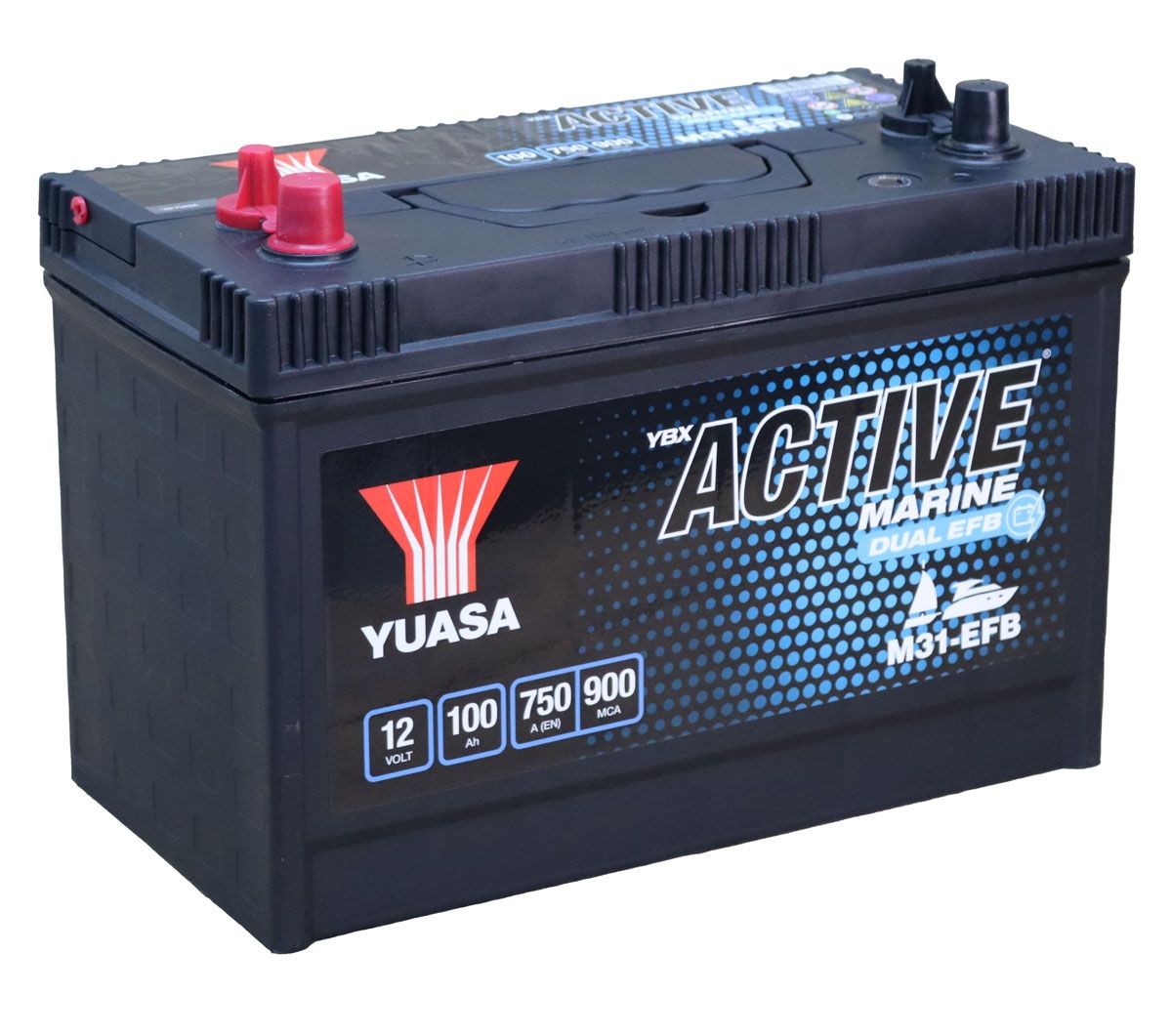 M31-EFB YUASA MARINE BATTERY 12V 100AH-Powerland