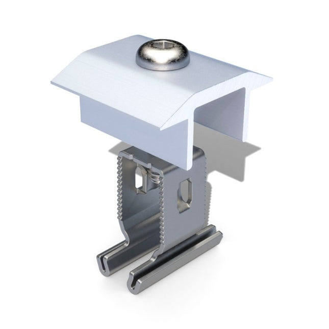 End Clamp+ 30 - 50mm Silver - Powerland.co.uk