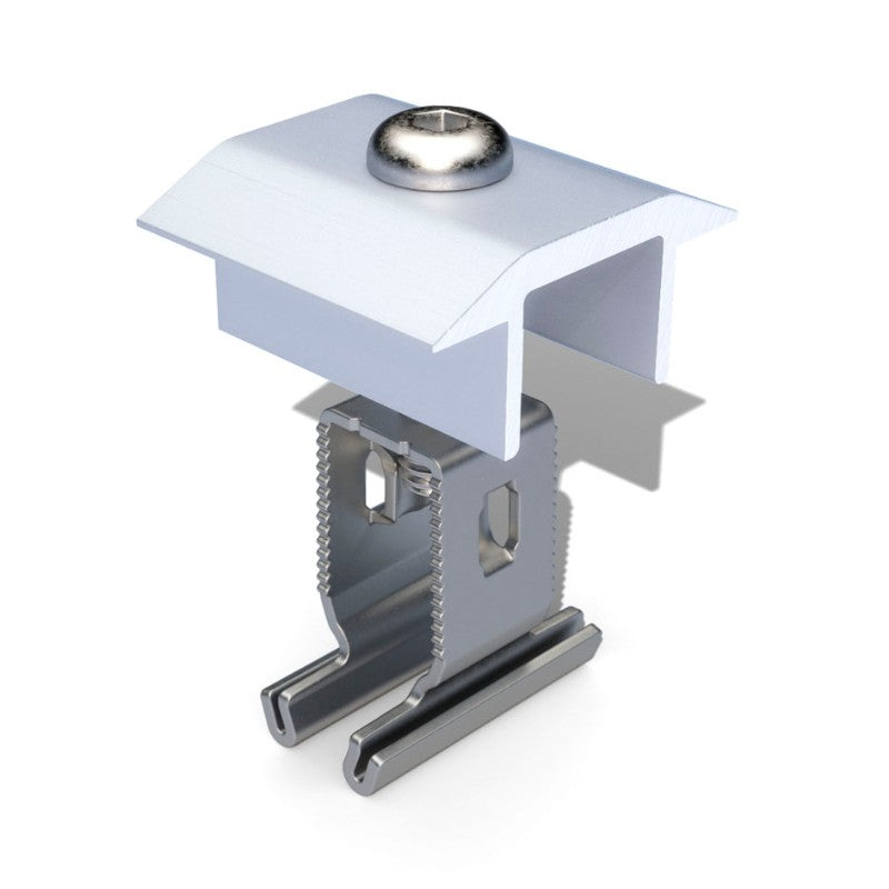 End Clamp+ 30 - 50mm Silver - Powerland.co.uk