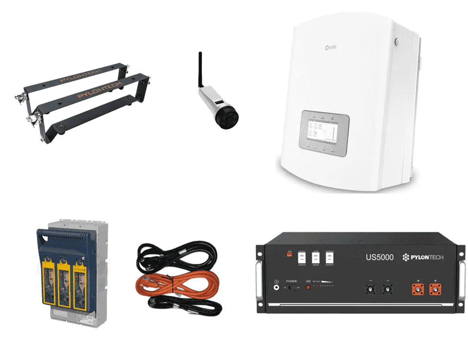 Complete Kit: Pylontech Us5000 4.8Kwh + Solis 3.6Kw Hybrid Inverter Battery