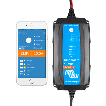 Victron Energy Blue Smart IP65 Charger 24V 8A 1 Output UK – BPC240831024R-Powerland