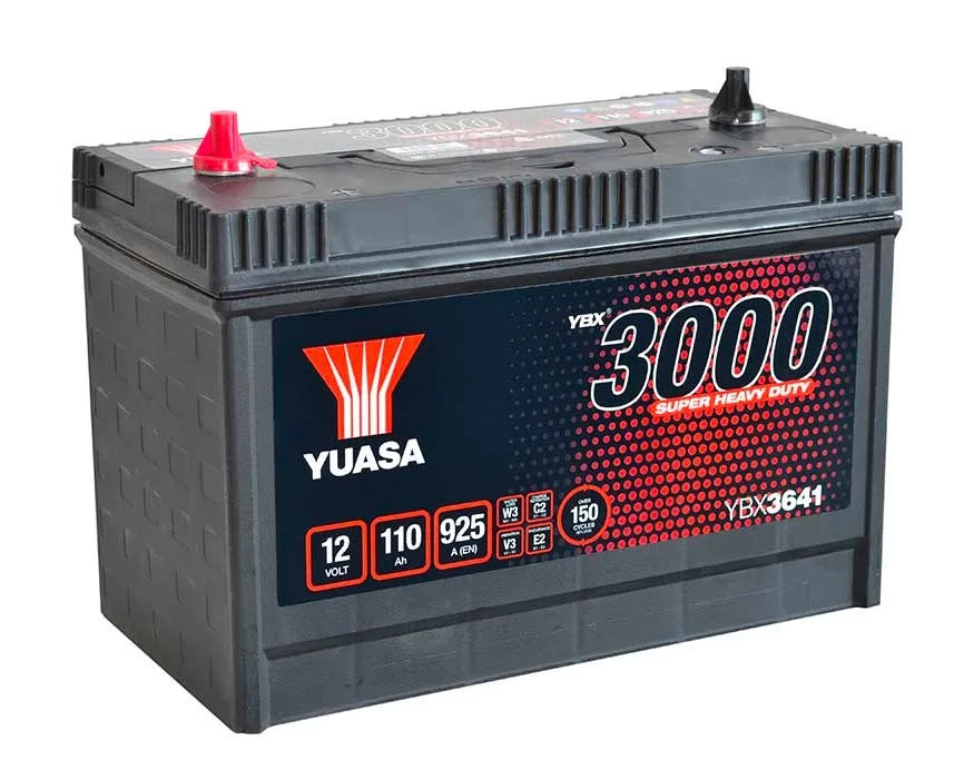 YBX3641 YUASA SUPER HEAVY DUTY BATTERY 12V 110Ah 925A Type 641-Powerland