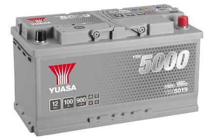 YBX5019 YUASA SILVER HIGH PERFORMANCE CAR BATTERY 12V 100AH 900 CCA HSB019-Powerland