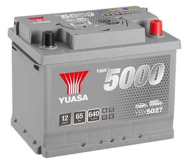 YBX5027 YUASA SILVER HIGH PERFORMANCE CAR BATTERY 12V 65AH HSB027 640 CCA-Powerland