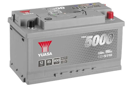 YBX5110 YUASA SILVER HIGH PERFORMANCE CAR BATTERY 12V 85AH CCA (EN) 800A-Powerland