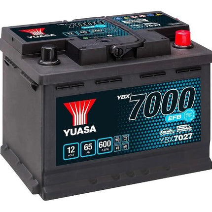 YBX7027 YUASA EFB START STOP CAR BATTERY 12V 65AH CCA (EN) 600A-Powerland