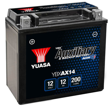 YBXAX14 YUASA AUXILIARY CAR BATTERY 12V 12AH-Powerland