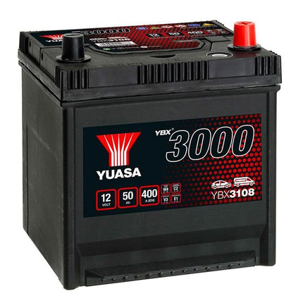 YBX3108 YUASA SMF CAR BATTERY 12V 50AH 004L-Powerland