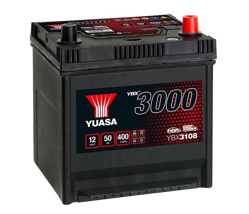 YBX3108 YUASA SMF CAR BATTERY 12V 50AH 004L-Powerland