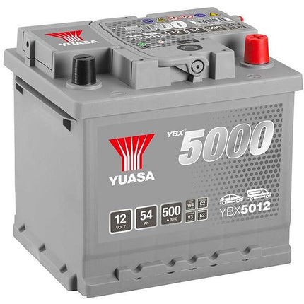 YBX5012 YUASA SILVER HIGH PERFORMANCE CAR BATTERY 12V 54AH HSB012-Powerland