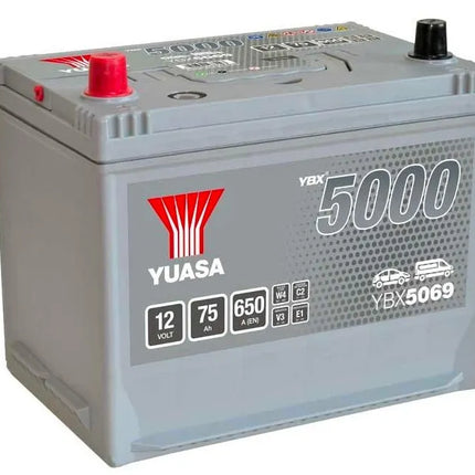 Ybx5069 Yuasa Silver High Performance Car Battery 12V 75Ah Hsb072 Battery